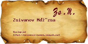 Zsivanov Múzsa névjegykártya
